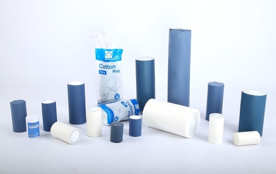 Rollo di cotone idrofilico assorbente per uso medico bianco 100% lana sterile / non sterile