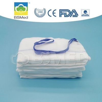 Garza sterile per laparotomia con filo radiopaco, cotone ad alto assorbimento e anello blu per chirurgia addominale aperta