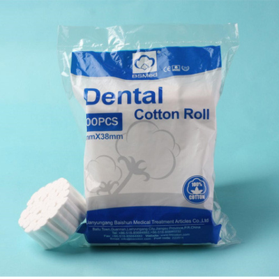 Single-use Dental Cotton Roll 100% Medical Absorbent Cotton for General Dental Applications with Low-Lint Performance CE Certified